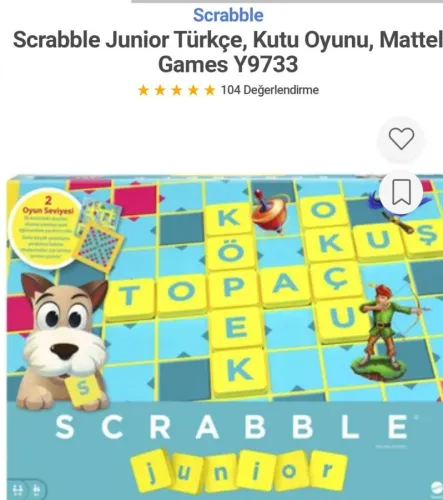Scrabble Junior Türkçe, Kutu Oyunu, Mattel Games