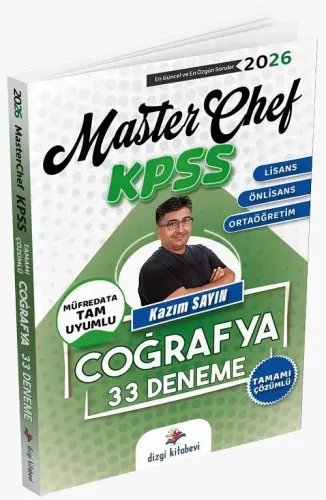 Dizgi Kitap Yayınları 2026 KPSS Coğrafya MasterChef 33 Deneme Çözümlü