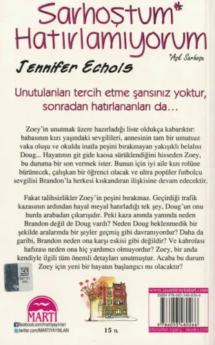 Sarhoştum Hatırlamıyorum Aşk Sarhoşu Jennifer Echols Martı Yayınevi %5