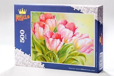 Naturmort Serisi - Pembe Laleler 500 Parça Puzzle