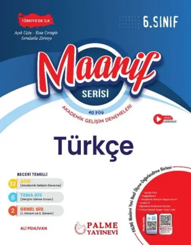 Palme Yayınları 6. Sınıf Maarif Serisi Türkçe Haftalık Deneme