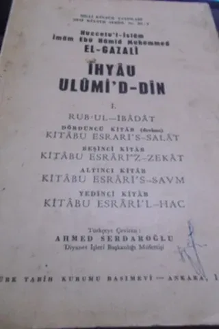İhyau Ulumi'd - Din I. Rub'u'l - İbadat Dördüncü Kitab