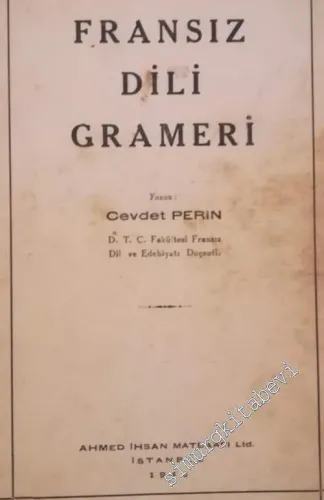 Fransız Dili Grameri -        1942