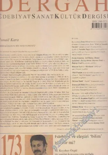Dergah Aylık Edebiyat Sanat Kültür Dergisi - Sayı: 173  XV    Temmuz
