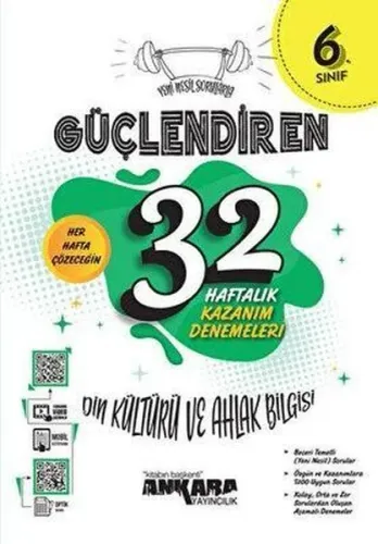 6. Sınıf Güçlendiren 32 Haftalık Din Kültürü ve Ahlak Bilgisi Kazanım Denemeleri