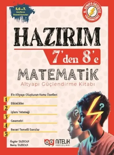 Nitelik Yayınları Hazırım 7 den 8 e Matematik Alt Yapı Güçlendirme Kitabı