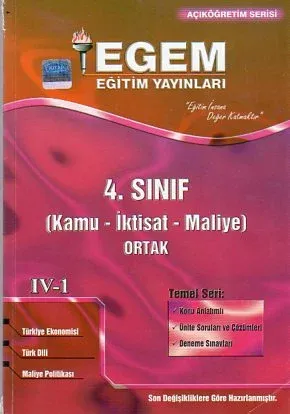 4. Sınıf (Kamu - İktisat - Maliye) Ortak IV-1 Kitabı
