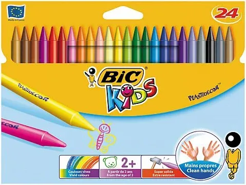 BİC KIDS MUM BOYA Silinebilir PLASTIC DECOR 24 lü