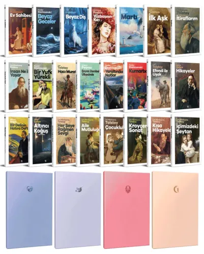 23 Dünya Klasiği ve Pastel Çizgisiz Defter Seti -1 - Halkkitabevi
