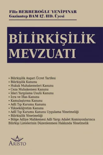 Bilirkişilik Mevzuatı Aristo Yayınevi Filiz Berberoğlu Yenipınar