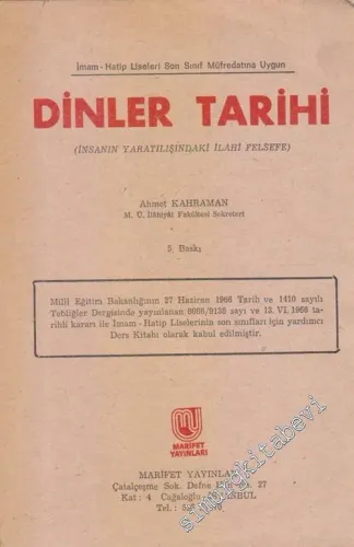 Dinler Tarihi (İnsanın Yaratılışındaki İlahi Felsefe) -
