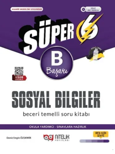 Nitelik Yayınları 6. Sınıf Süper Sosyal Bilgiler B Beceri Temelli Soru Kitabı