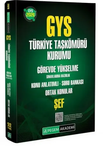 Pegem Akademi 2026 GYS Türkiye Taşkömürü Kurumu Şef Hazırlık Konu Anlatımlı Soru Bankası Ortak Konular