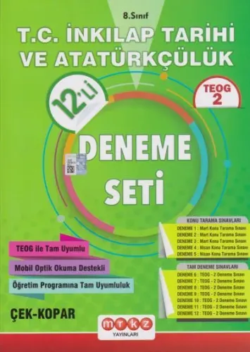 Merkez 8. Sınıf T.C. İnkılap Tarihi ve Atatürkçülük TEOG 12 li Deneme Seti