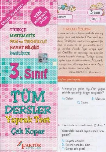 Faktör 3. Sınıf Tüm Dersler Yaprak Testler faktör Yayınları Komisyon