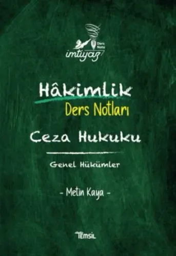 İmtiyaz Ceza Hukuku Genel Hükümler Ders Notları