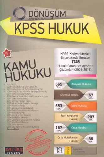 Dönüşüm KPSS Hukuk- Kamu Hukuku (Cilt II)