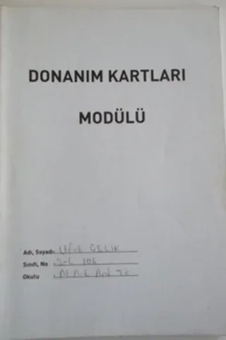 Donanım Kartları Modülü