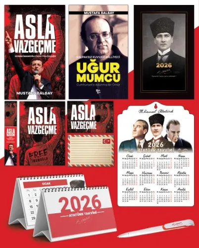 Asla Vazgeçme - Ayraç - Kartpostal - Poster - Uğur Mumcu -  2026 Ajand