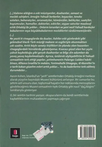 Ortaköy ve Museviler / Zaman Tünelinden Bir Bakış Aaron Kohen Kapı Yay
