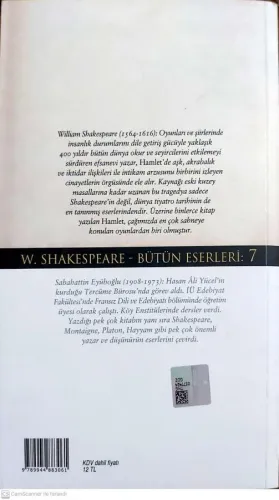 Hamlet William Shakespeare Türkiye İş Bankası Kültür Yayınları %34 ind