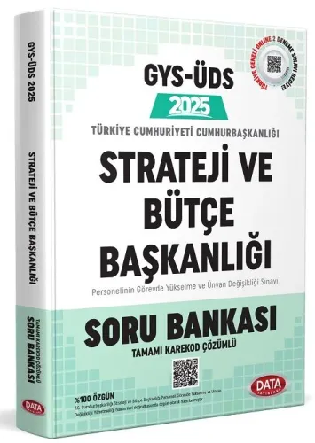 Data Yayınları 2025 T.C. Cumhurbaşkanlığı Strateji ve Bütçe Başkanlığı Tüm Kadrolar GYS Soru Bankası (Karekod Çözümlü)