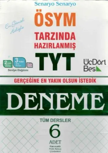 TYT Tüm Dersler ÖSYM Tarzında Hazırlanmış 6 Deneme