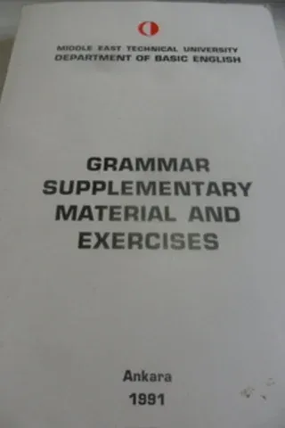 Grammar Supplemantary Material And Exercises