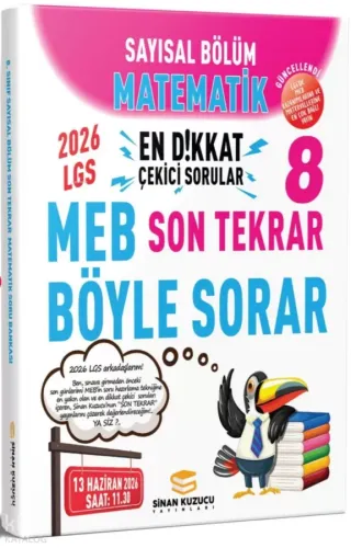 Sinan Kuzucu 8. Sınıf LGS Sayısal Bölüm Son Tekrar Matematik Soru Bankası