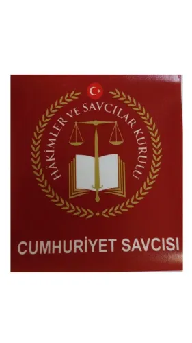 Cumhuriyet Savcısı Araç Sticker Bordo Renk 