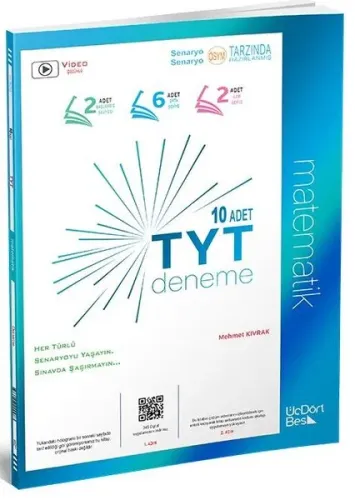 ÜçDörtBeş Yayınları 2025 Model TYT Matematik 10 lu Deneme