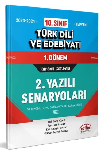 Editör Yayınları 10. Sınıf Türk Dili ve Edebiyatı 1. Dönem Ortak Sınavı 2. Yazılı Senaryoları Tamamı Çözümlü
