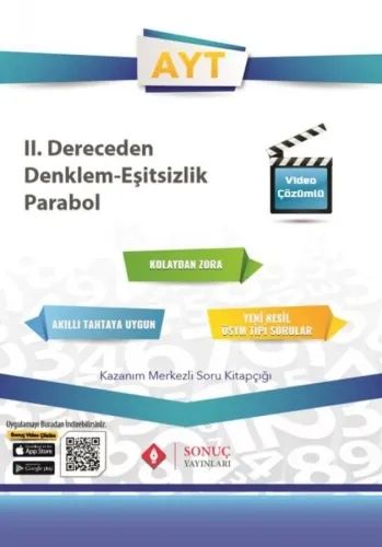 Sonuç Yayınları AYT 2. Dereceden Denklemler Eşitsizlik Parabol