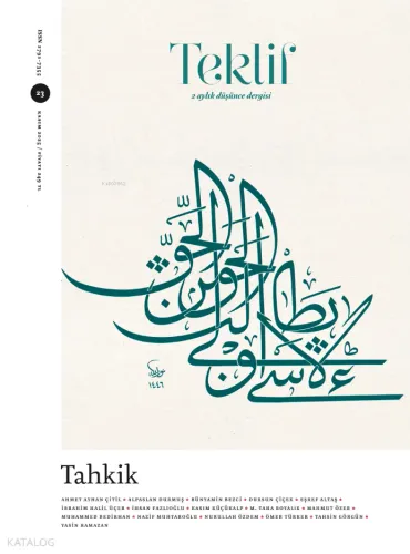 Teklif  2 Aylık Düşünce Dergisi Sayı:23 Kasım 2025