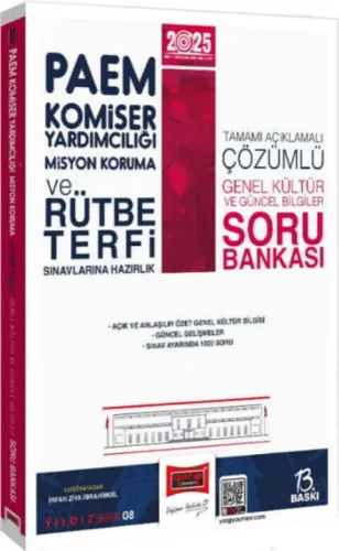 Yargı Yayınları 2025 PAEM Komiser Yardımcılığı Misyon Koruma ve Rütbe Terfi Sınavlarına Hazırlık Genel Kültür Güncel Bilgiler Soru Bankası