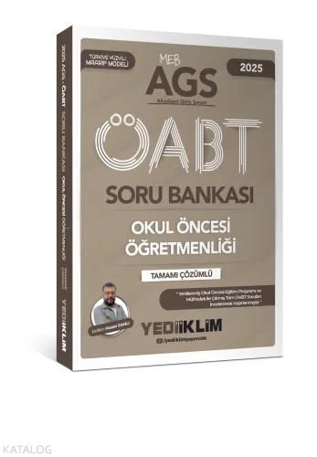 Yediiklim Yayınları 2025 MEB AGS ÖABT Okul Öncesi Öğretmenliği Tamamı Çözümlü Soru Bankası