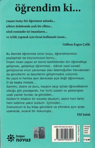 Öğrendim Ki Gülben Ergen Çelik Doğan Kitap %41 indirimli