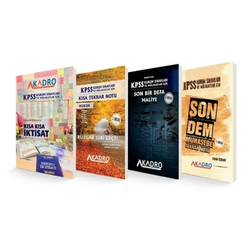 A Kadro KPSS A Grubu ve Kurum Sınavları Son Tekrar Notları 4 Kitap Set