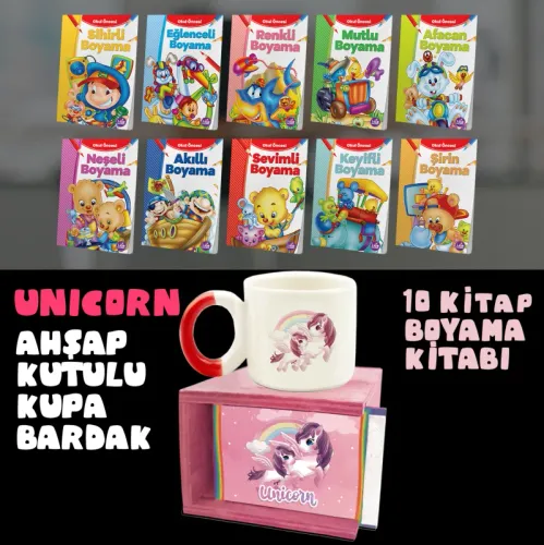Unicorn Hediye Seti - Kutulu Fincan - Boyama Kitabı