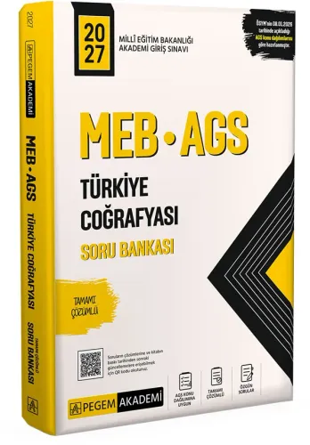 Pegem Yayınları 2027 MEB AGS Türkiye Coğrafyası Tamamı Çözümlü Soru Ba