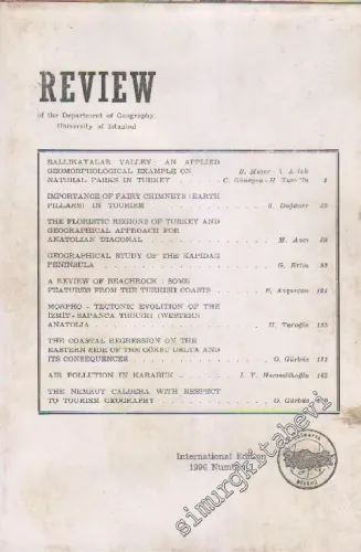 Review Of The Department Of Geography, University Of Istanbul - Sayı: 3