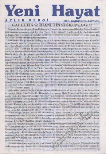 Yeni Hayat Aylık Siyasi Dergi - Sayı: 8    3  Haziran