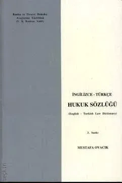 İngilizce- Türkçe Hukuk Sözlüğü (Karton Kapak)