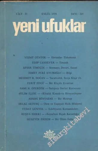 Yeni Ufuklar Aylık Sanat Fikir Dergisi - Sayı: 264, Eylül 1975