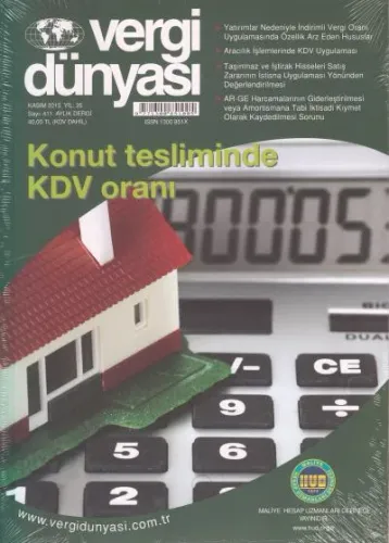 Vergi Dünyası Kasım 2015 Yıl:35 Sayı:411