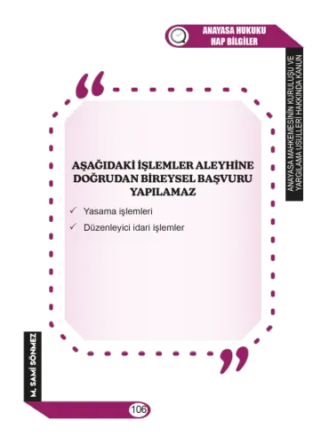SÜRELER ve HAP BİLGİLER -Anayasa Hukuku