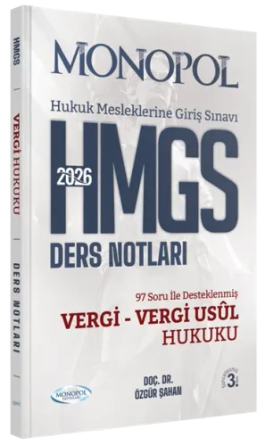 Monopol Yayınları 2026 HMGS Vergi Hukuku Vergi Usul Hukuku Ders Notları