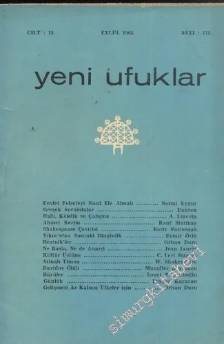 Yeni Ufuklar Aylık Sanat Fikir Dergisi - Sayı: 172, Eylül 1966       1966