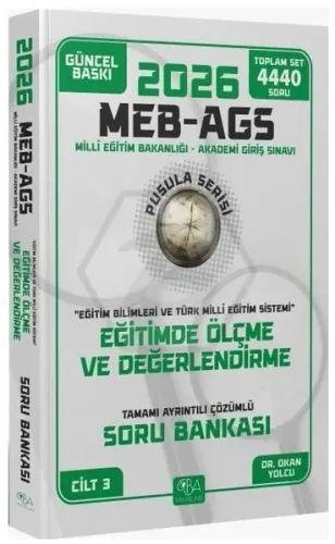 CBA Yayınları 2026 MEB-AGS Eğitim Bilimleri Eğitimde Ölçme ve Değerlendirme Soru Bankası Çözümlü Pusula Serisi