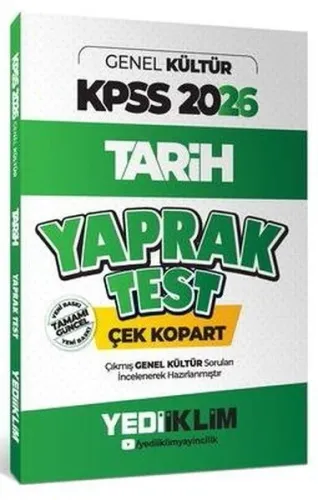 Yediiklim Yayınları 2026 KPSS Genel Kültür Tarih Çek Kopart Yaprak Tes